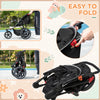 Passeggino Pieghevole Bambini 0-36Mesi Tettuccio Regolabile e Cesto 128x58x106cm