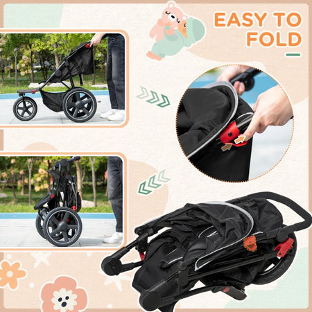 Passeggino Pieghevole Bambini 0-36Mesi Tettuccio Regolabile e Cesto 128x58x106cm