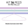 Grucce 36pz Appendiabiti Metallo e Silicone Antiscivolo Salvaspazio Giacche Vestiti Pantaloni Camicie