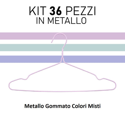 Grucce 36pz Appendiabiti Metallo e Silicone Antiscivolo Salvaspazio Giacche Vestiti Pantaloni Camicie