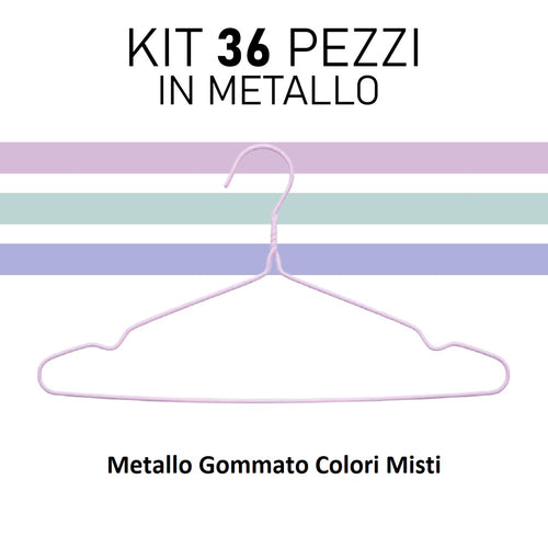 Grucce 36pz Appendiabiti Metallo e Silicone Antiscivolo Salvaspazio Giacche Vestiti Pantaloni Camicie