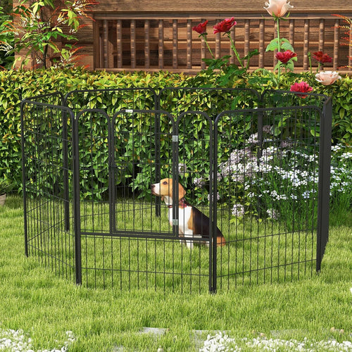 Recinto per Cani Interno Esterno 8pannelli da 80cm H 100cm Modulare in Metallo