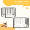 Recinto per Cani Interno Esterno 8pannelli da 80cm H 100cm Modulare in Metallo