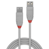 LINDY CAVO 0,5M USB 2.0 KABEL AM / AF, COOL GREY