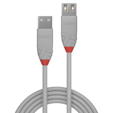 LINDY CAVO 0,5M USB 2.0 KABEL AM / AF, COOL GREY