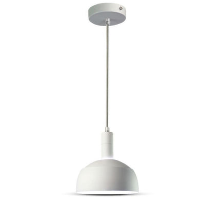Lampadario LED con Paralume in Alluminio e Portalampada E14 (Max 60W) Colore Bianco