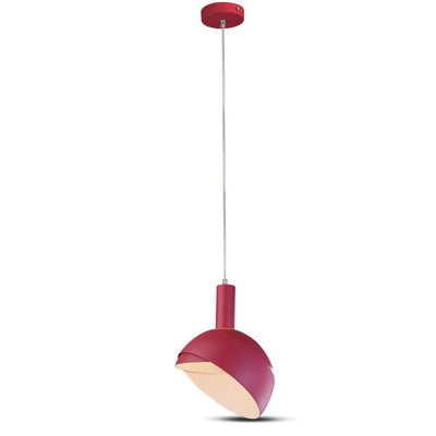 Lampadario LED con Paralume in Alluminio e Portalampada E14 (Max 60W) Colore Rosa