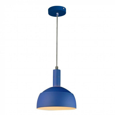 Lampadario LED con Paralume in Alluminio e Portalampada E14 (Max 60W) Colore Blu