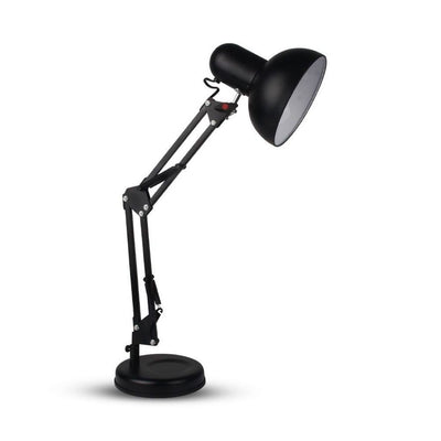 Lampada LED da Tavolo con Attacco E27 e Braccio Regolabile Colore Nero