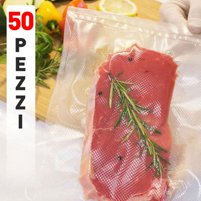 Buste Sottovuoto Goffrate 50pz 25x40cm uso Domestico e Professionale BPAFREE