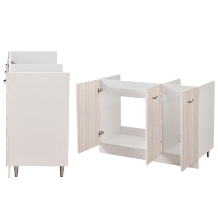 Mobile Cucina Sottolavello Componibile in Legno Colore Olmo con 3 Ante 120cm