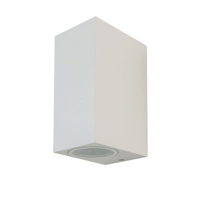 Portafaretto LED Doppio da Muro 2xGU10 e GU5.3 (MR16) Quadrato in Alluminio Colore Bianco IP44