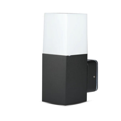 Lampada LED da Giardino Quadrata con Portalampada GU10 (Max 35W) con Corpo Nero e Copertura Bianca h: 22cm IP54