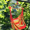 Poltrona Amaca Giardino Dondolo in Tessuto Campeggio Terrazzo con Cuscini Rosso