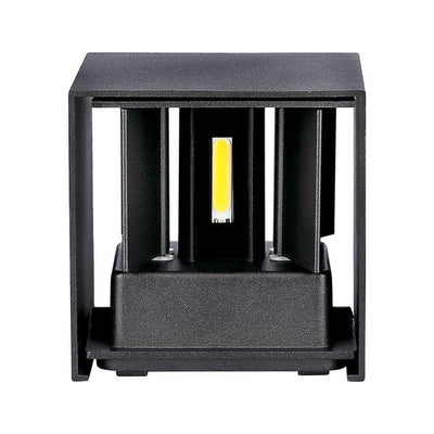 Lampada LED da Muro Quadrata Doppio LED COB 11W Colore Nero Satinato Fascio Luminoso Regolabile 3000K IP65