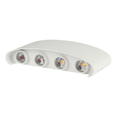 Applique LED da Muro 7W Doppio Fascio Luminoso Corpo Sabbia Bianco 4000K IP65