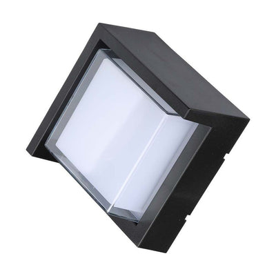 Lampada LED da Muro Quadrata 7W con Diffusore Semicoperto Colore Nero 3000K IP65