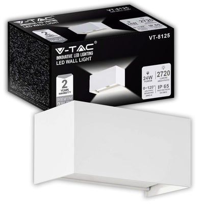 Lampada LED Da Muro Rettangolare 24W 110LM/W con Doppio Fascio Luminoso Colore Bianco 3000K IP65