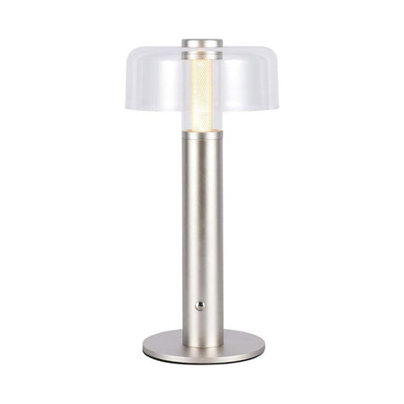 Lampada LED da Tavolo 1W Colore Champagne e Bianco Trasparente Ricaricabile con USB C Touch Dimmerabile 3000K