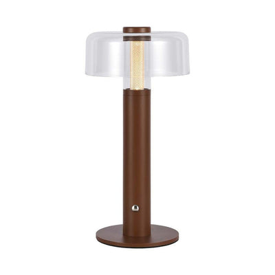 Lampada LED da Tavolo 1W Colore Marrone sabbia e Bianco Trasparente Ricaricabile con USB C Touch Dimmerabile 3000K
