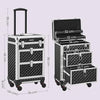 Trolley Lavoro Make up Alluminio Porta Trucco Estetista Beauty 4 Ruote Nero