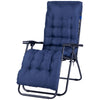 Sdraio Poltrona Giardino Gravità Zero Pieghevole Con Cuscino Oxford Morbido Blu