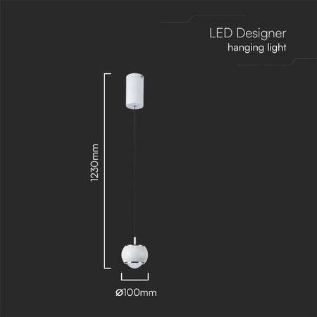 Lampadario LED a Sospensione 9W Colore Bianco 10x10x100cm 4000K