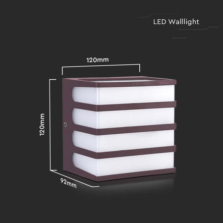 Lampada LED da Muro a Lanterna 8W Moderna Colore Marrone 3000K IP65
