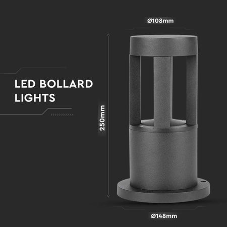 Lampada LED da Giardino Fissaggio a Terra LED COB 10W Colore Nero h:25cm 6400K IP65
