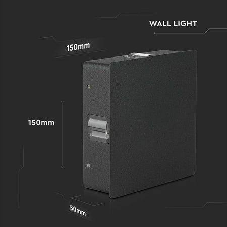 Lampada LED da Muro Quadrato 4W 110LM/W Colore Nero 3000K IP65