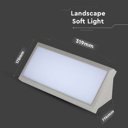 Lampada LED da Muro Angolare 20W Colore Grigio 3000K IP65