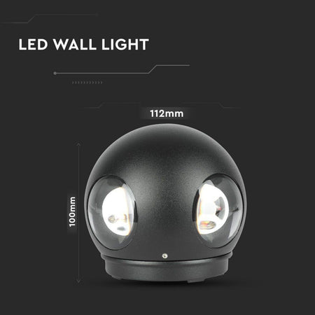 Lampada LED da Muro Sferica 4W LED COB 4W Colore Bianco 3000K IP65