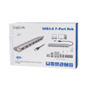 LogiLink UA0308 hub di interfaccia USB 3.2 Gen 1 [3.1 Gen 1] Type-A 5000 Mbit/s Grigio (USB 3.0 Hub, 7-port, - aluminum, grey - Warranty: 48M)