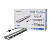 LogiLink UA0308 hub di interfaccia USB 3.2 Gen 1 [3.1 Gen 1] Type-A 5000 Mbit/s Grigio (USB 3.0 Hub, 7-port, - aluminum, grey - Warranty: 48M)