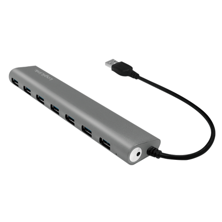 Hub USB 3.2 SuperSpeed 7 porte Alluminio Silver