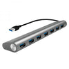 Hub USB 3.2 SuperSpeed 7 porte Alluminio Silver