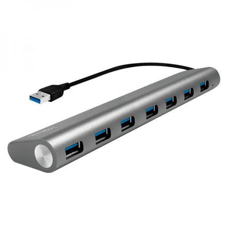 LogiLink UA0308 hub di interfaccia USB 3.2 Gen 1 [3.1 Gen 1] Type-A 5000 Mbit/s Grigio (USB 3.0 Hub, 7-port, - aluminum, grey - Warranty: 48M)