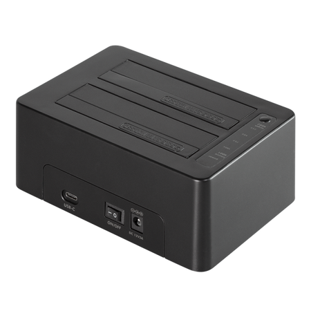 Docking Station USB3.2 Gen2 Doppio Slot HDD/SSD SATA da 2.5''/3.5'' Nero