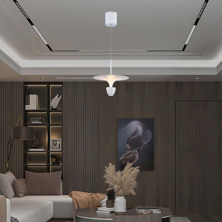 Lampadario LED 9W dal Design Moderno 30x300x173Cm Colore Bianco Altezza regolabile 3000K