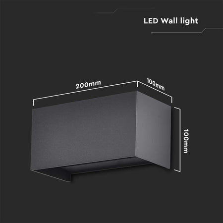 Lampada LED Da Muro Rettangolare 24W 110LM/W con Doppio Fascio Luminoso Colore Nero 3000K IP65