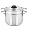 Pentola Cuoci Pasta In Acciaio Inox 22cm 6.4 lt Coperchio Temperato Casa Ristorante