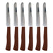 Coltelli da Tavola 24pz Manico in Polipropilene Doppia Affilatura 22cm Marrone