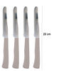 Coltelli da Tavola 24pz Manico in Polipropilene Doppia Affilatura 22cm Rosso