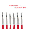 Coltelli Bistecca 24pz Manico in Polipropilene Doppia Affilatura 22cm Rosso
