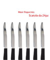 Coltelli Bistecca 24pz Manico in Polipropilene Doppia Affilatura 22cm Nero