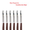 Coltelli Bistecca 24pz Manico in Polipropilene Doppia Affilatura 22cm Marrone