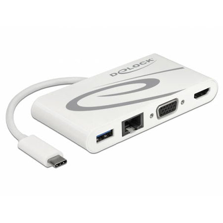 DeLOCK 87731 replicatore di porte e docking station per laptop USB 3.2 Gen 1 [3.1 Gen 1] Type-C Grigio, Bianco (Delock - Retail Pack - dockingstation)