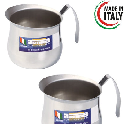 Coppia Lattiera Bombata in Acciaio Inox 18/10 9+12 Tazze Lavabili in Lavastoviglie