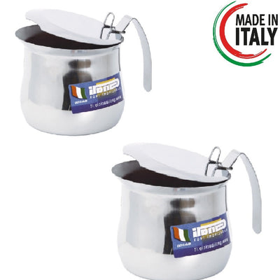 Coppia Bricco in Acciaio Inox 18/10 9+12 Tazze Lavabili in Lavastoviglie