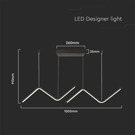 Lampadario LED a Sospensione 12W dal Design Moderno Colore Nero 4000K